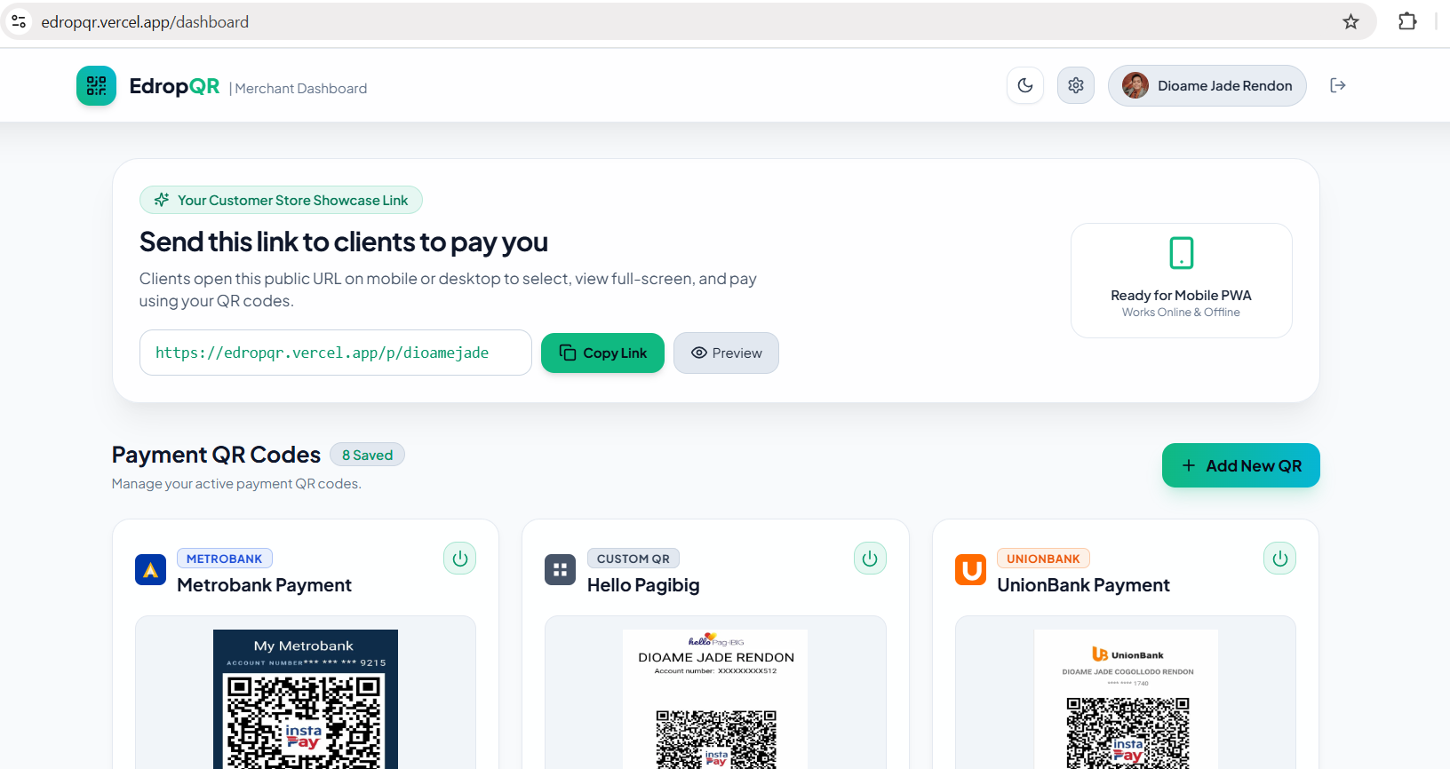 EdropQR screenshot 2