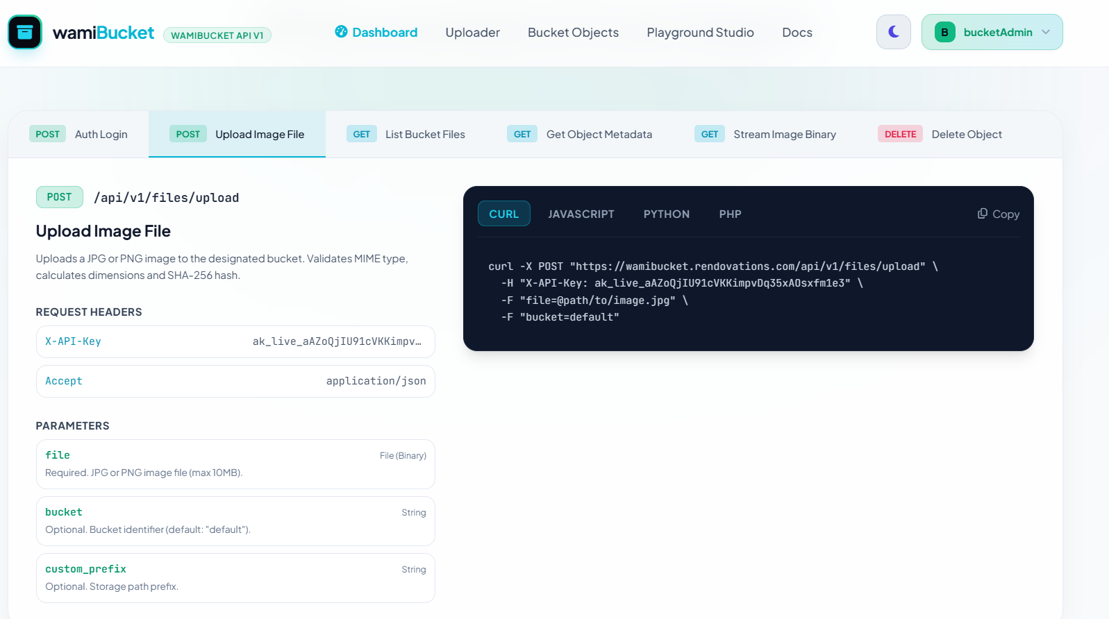 wamiBucket screenshot 2