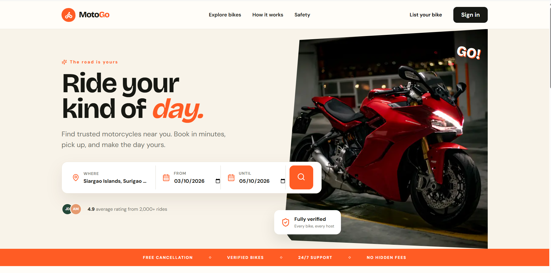 MotoBooking screenshot 2
