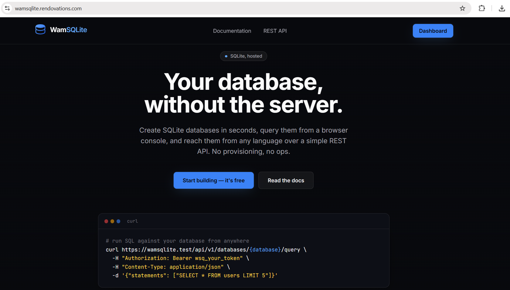 wamSQLITE screenshot 3