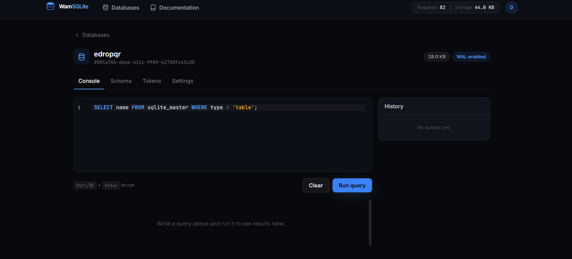 wamSQLITE screenshot 2